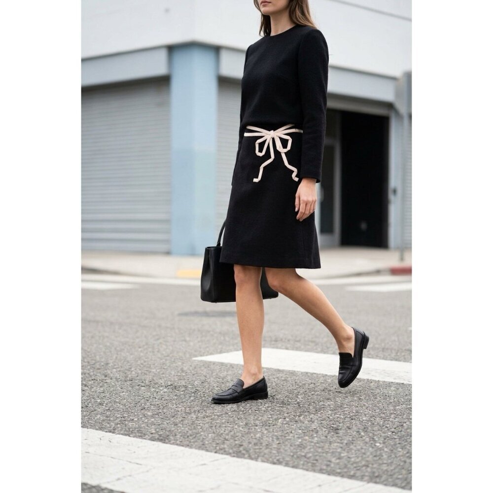 Vtge Sandra Angelozzi Black  Wool Blend‎ Pencil Skirt